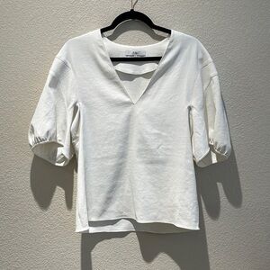 Tibi Cream V-Neck Blouse Womens Size 2